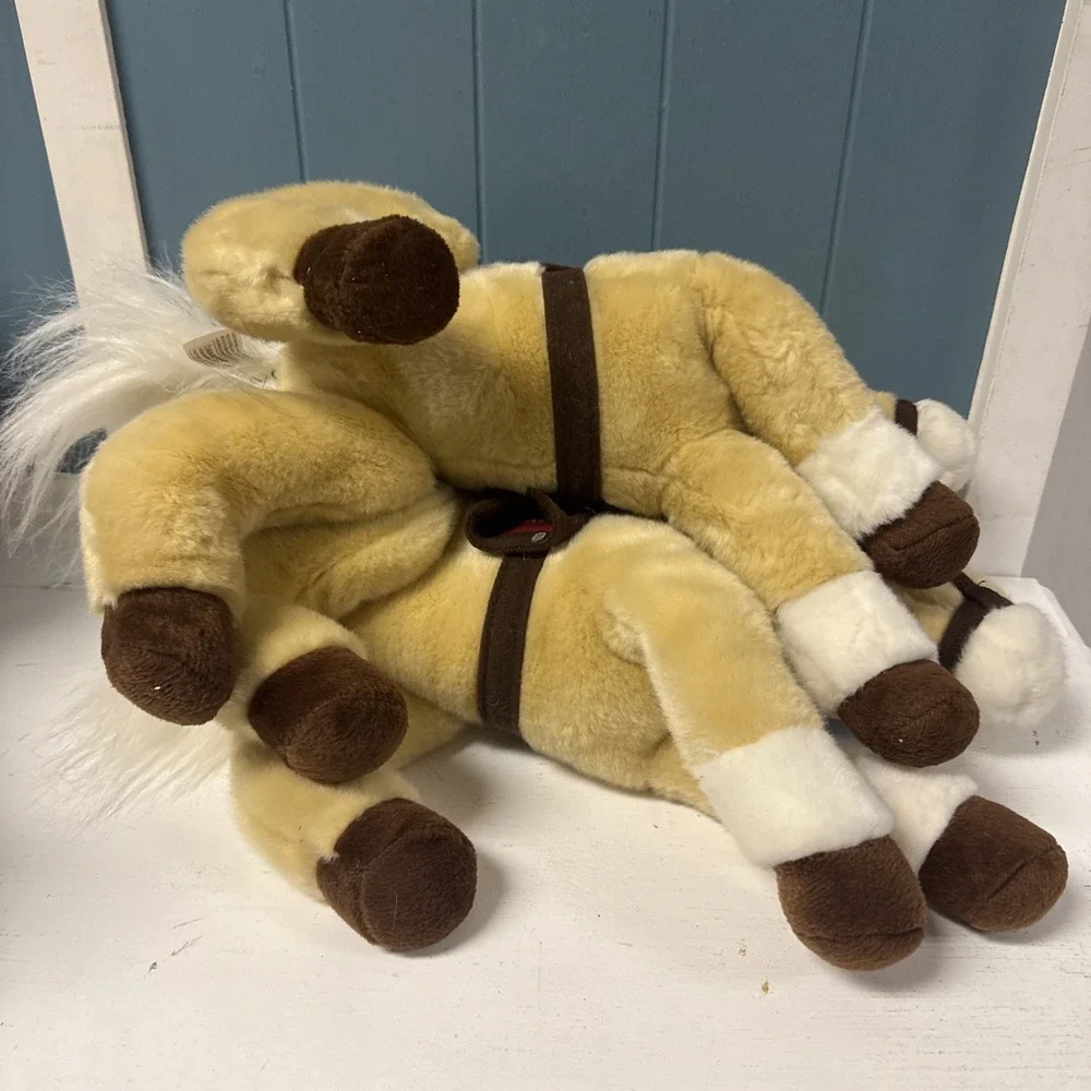 2 x WELLS FARGO Legendary Pony Lightning 2010 Tan Horse Plush Stuffed Animal 13